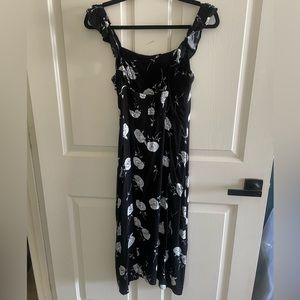 Black and White Midi Dress